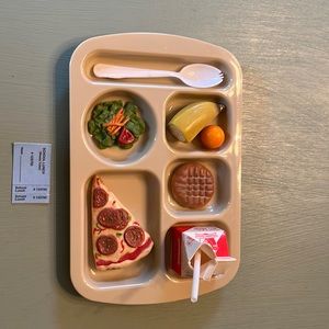American Girl School Lunch Tray w/rubber food. "1996" retired
